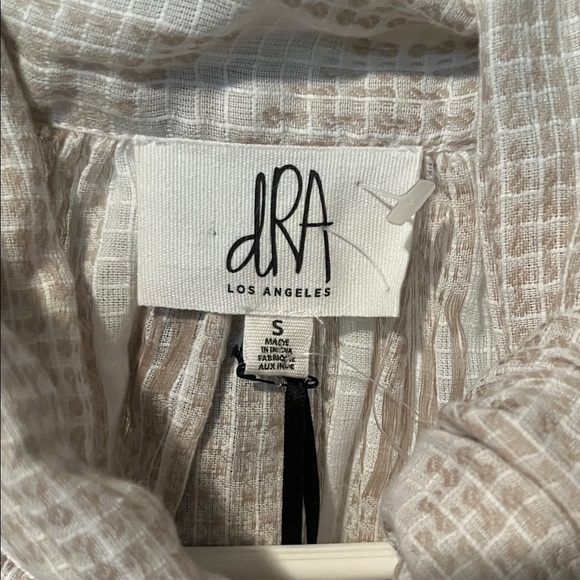 dra Los Angeles Anthropologie Blouse with Tie Neck in Cream - Picture 2 of 4